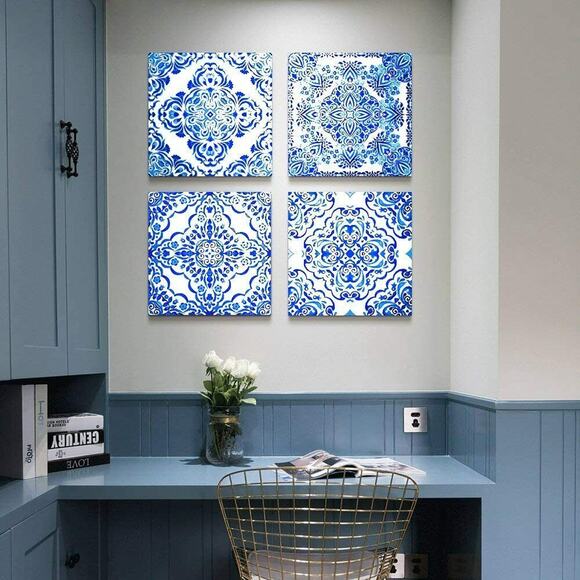 Modern Canvas Wall Art Print for Living Decor Bedroom Vintage Design 4 Pieces - Picture 2 of 9